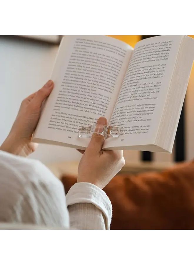 12pcs Transparent Acrylic Book Page Holder with Finger Ring for Paperback and Hardcover Books - Image 5